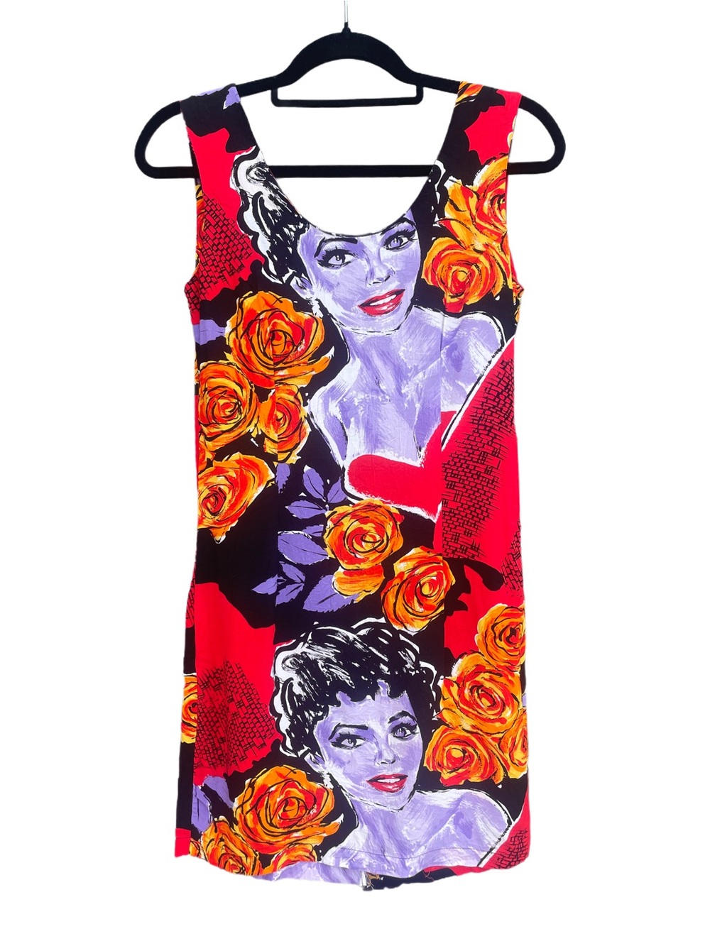 Rare Vintage Jams World Rayon Woman Roses Art Dress Size 7